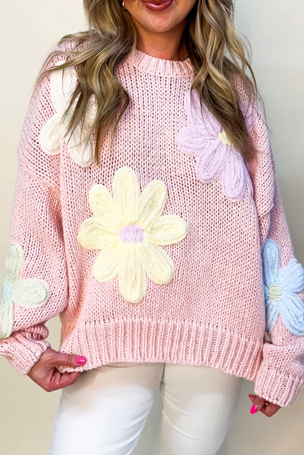 Pink Flower Sweater January.