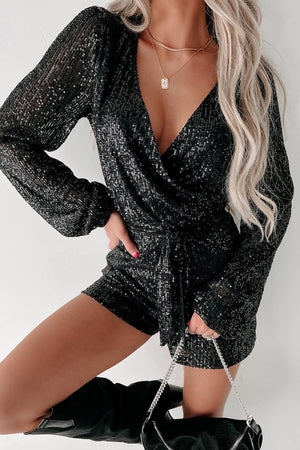 Black Sequin Romper LT