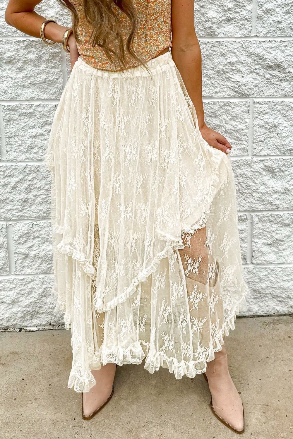 Boho Lace Maxi Skirt January.