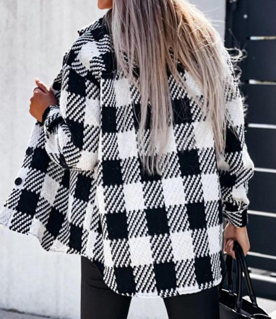 Black and White Plaid Shacket LT