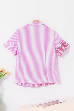 Pink Striped Ruffle Shirt February.