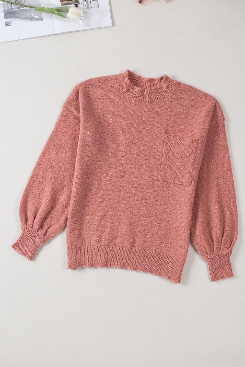 Pink Pocket Sweater January.