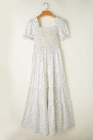 White Floral Maxi Dress January.