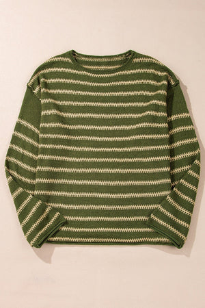 Green Striped Sweater January.