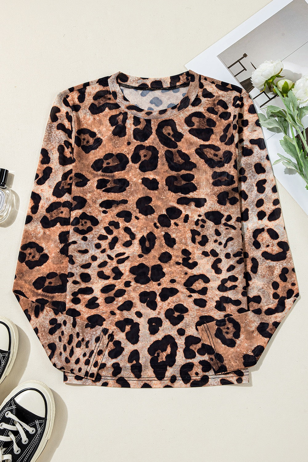 Brown Leopard Slim Top January.