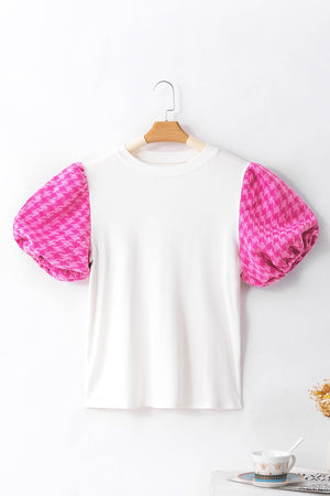 Pink Houndstooth Top February.