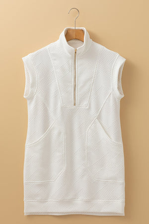 White Zip Up Dress RTS