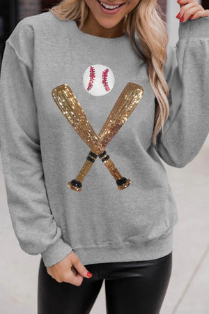 Sequin Baseball Crewneck RTS