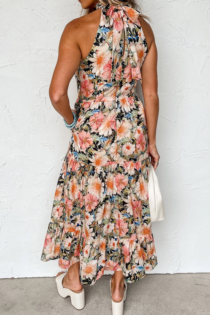 Black Floral Halter Maxi February.