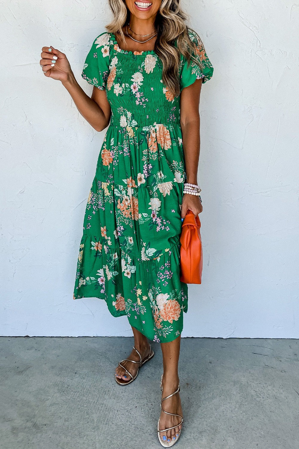 Green Floral Midi January.