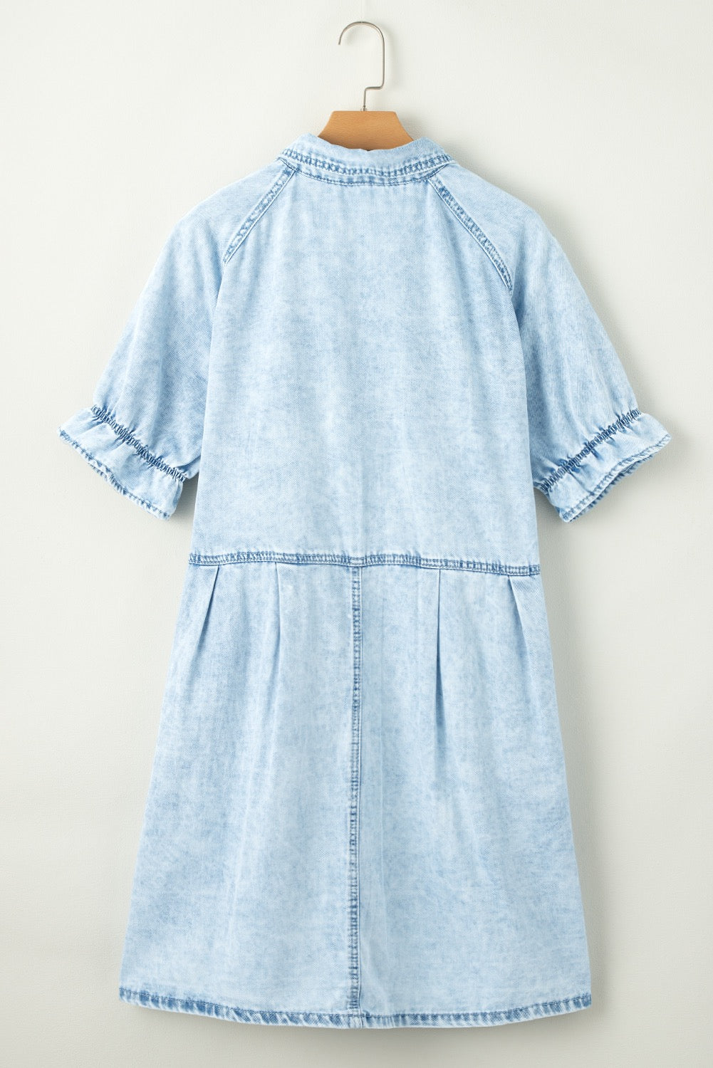 Ruffle Button Up Denim Dress January.