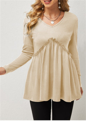 RTS: Babydoll Waffle Knit Shirt-