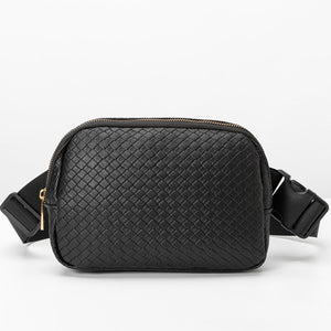 RTS: Vegan Leather and Nylon Weaved Bum Bag