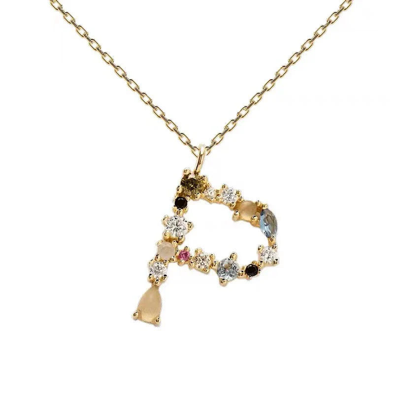 *Preorder: Gemstone Initial Necklace*