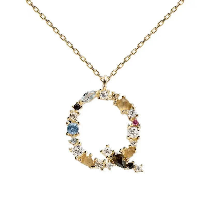 *Preorder: Gemstone Initial Necklace*