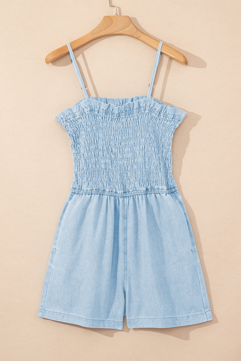 Beau Blue Smocked Denim Romper LT