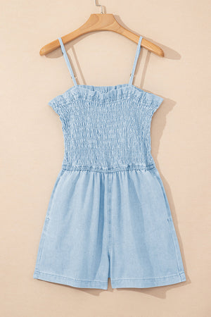 Beau Blue Smocked Denim Romper LT