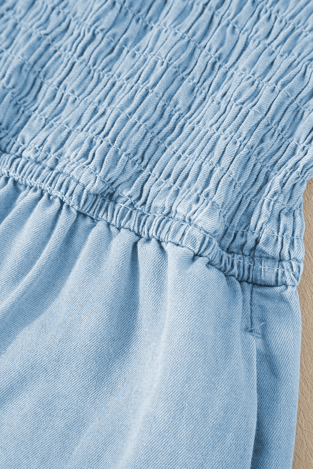 Beau Blue Smocked Denim Romper LT