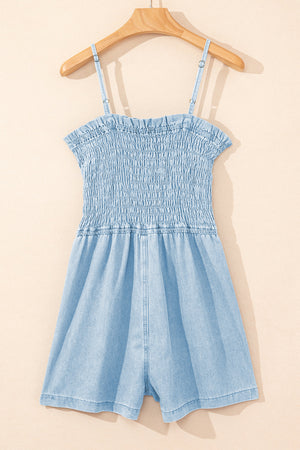 Beau Blue Smocked Denim Romper LT