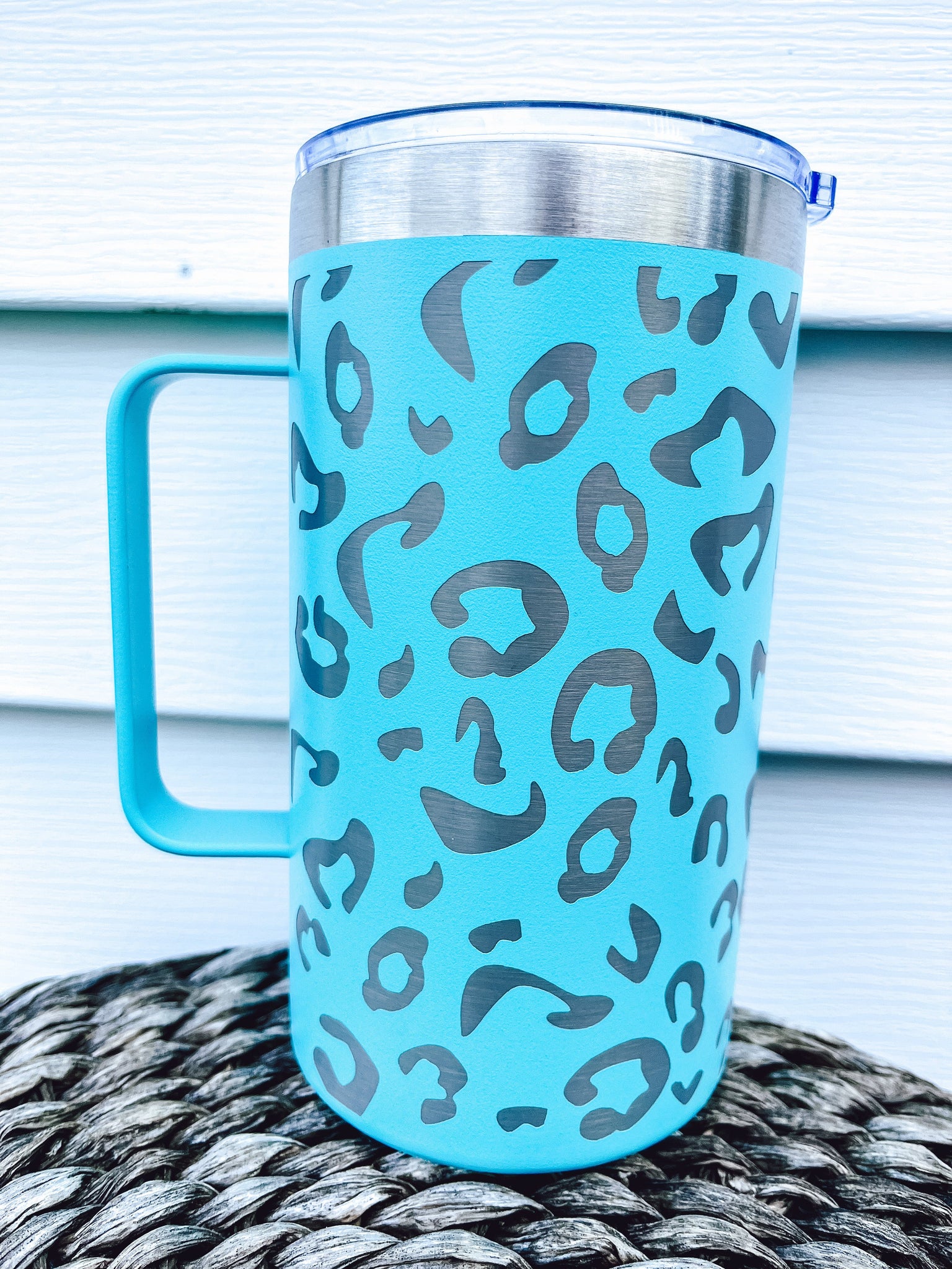 RTS: 24 OZ Leopard Handled cup-